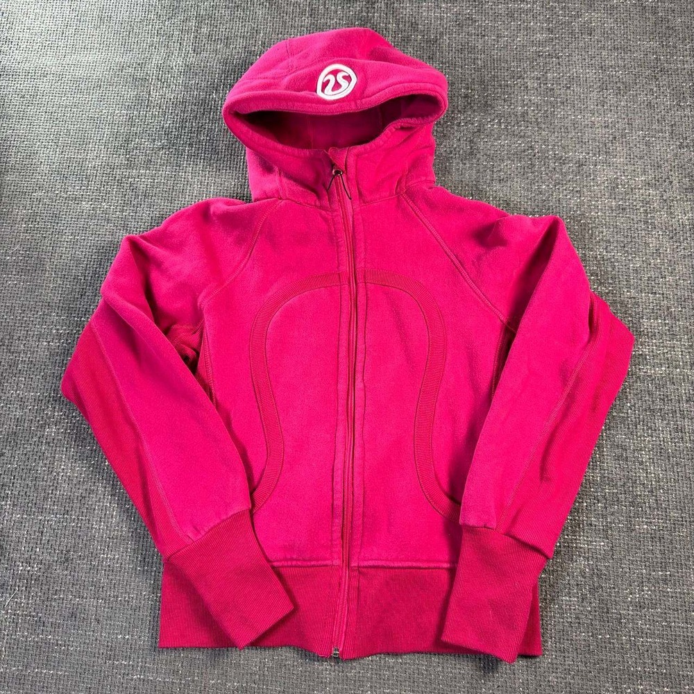 Lululemon Scuba Full Zip Hoodie Womens 4 Pink Fleece Y2K Athletic Jacket